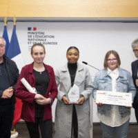 Bertrand Vasseur, Lauriane, Kynjah, Kélys et M. Patrick Jacquot, président d’Assurance Prévention.